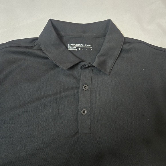 Nike Dri-FIT Solid Icon Pique Modern Fit Golf Polo Black Size Large 746099-010 - Picture 3 of 8